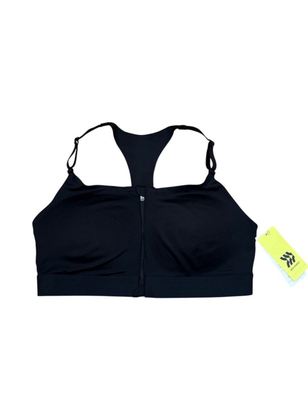 All In Motion Black High Support Sports Bra 34C Moisture-Wicking Quick-Dry Adjus